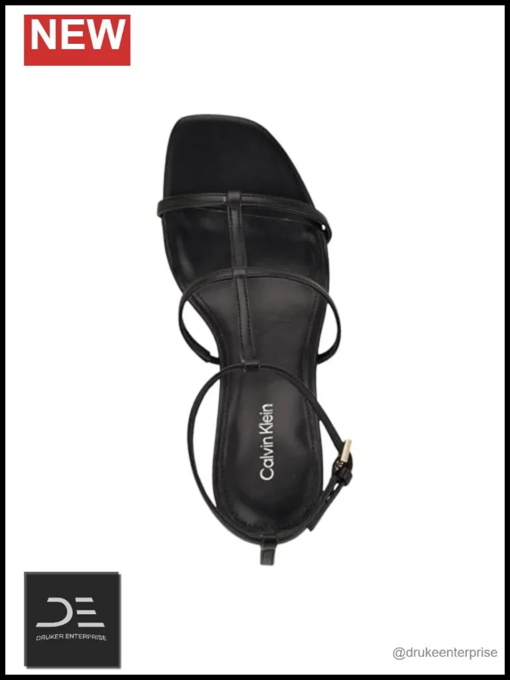 Faux Leather Open Toe Heeled Sandals with Buckle Closure